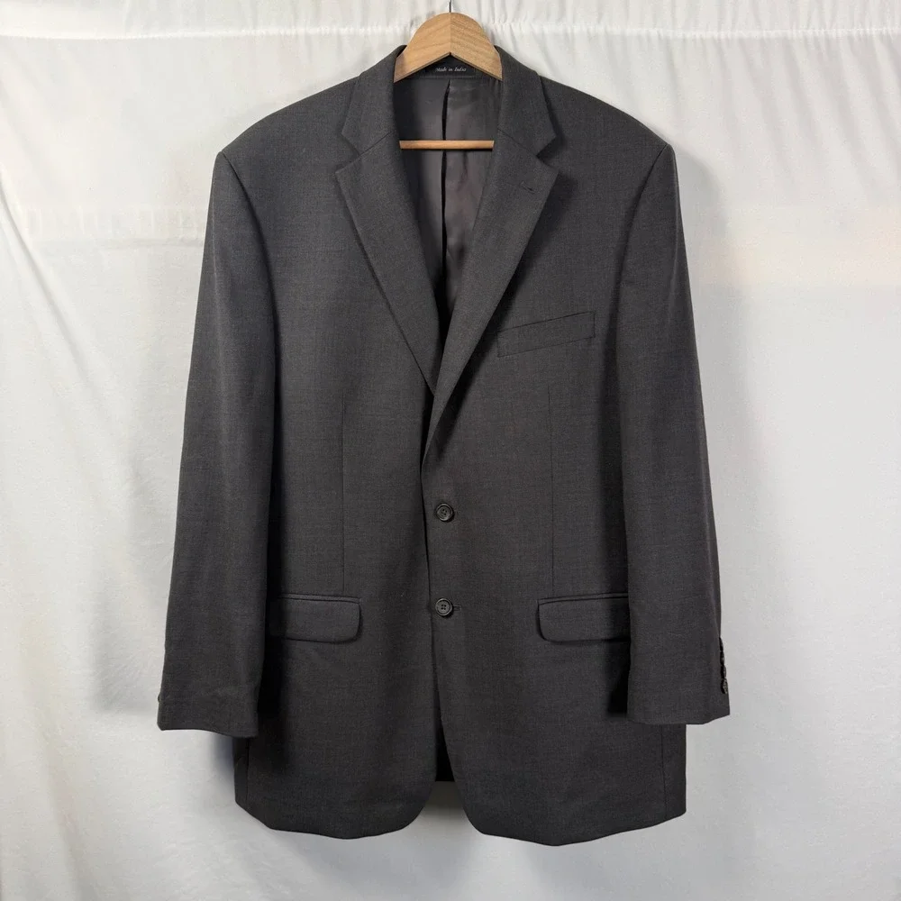 Lauren Ralph Lauren Charcoal Grey Wool Blazer Worsted Sport Coat Jacket Mens 44R